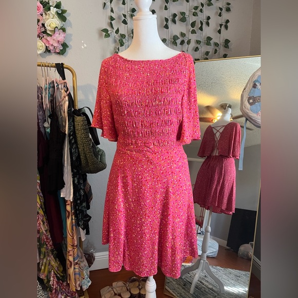 NWT free people Florence mini dress// Pink// Free People// medium - Picture 4 of 7